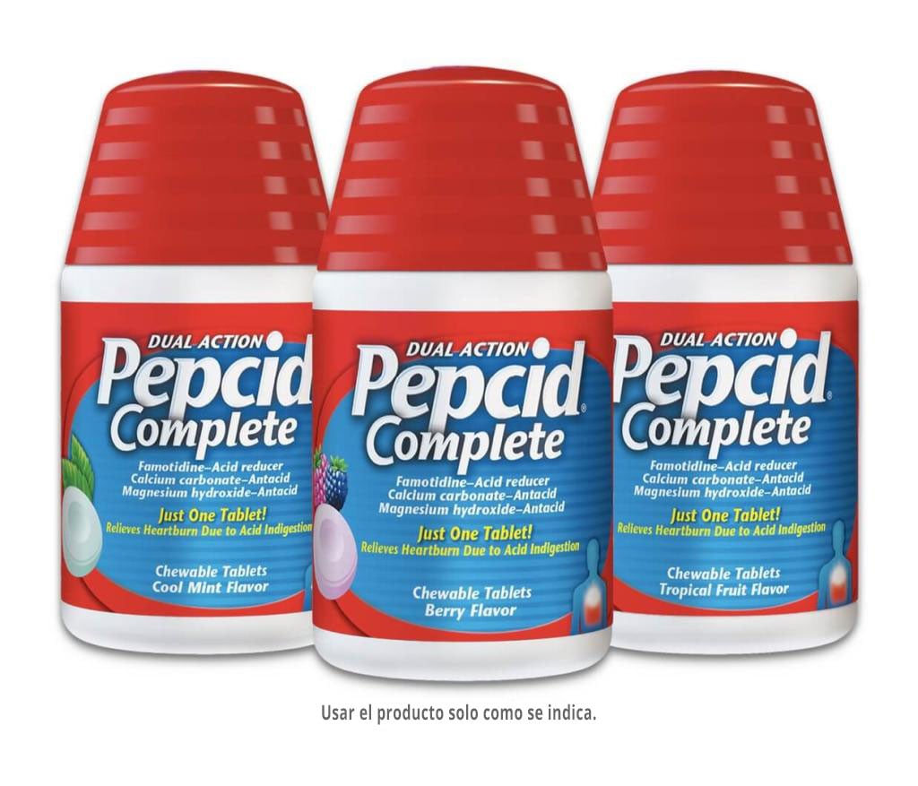 Botellas y sabores de Pepcid Complete